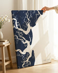 Jekyll Island navy vertical wrapped canvas map in the ratio 2:3 hand mockup