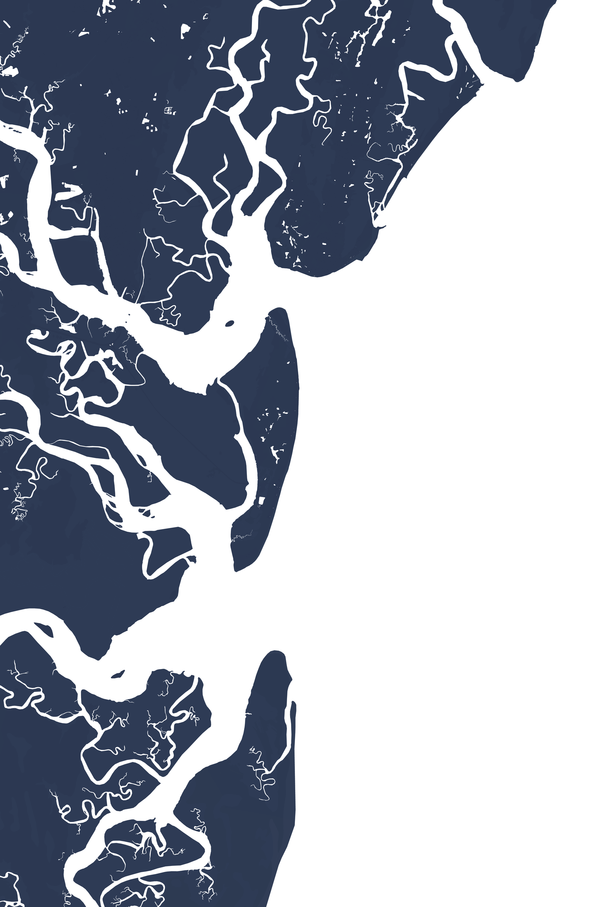 Jekyll Island Coastal Map — Fine Art Print Vertical, navy, No Frame, 8x10