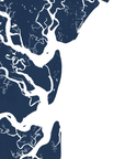 Jekyll Island Coastal Map — Fine Art Print Vertical, navy, No Frame, 8x10