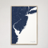 Jersey Shore Coastal Map — Canvas Vertical, navy, Natural Oak
