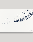 Key West Coastal Map — Canvas Horizontal, navy, No Frame