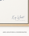 Key West canvas map — location and coordinates customization