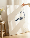 Key West navy vertical wrapped canvas map in the ratio 2:3 hand mockup