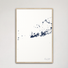 Key West Coastal Map — Canvas Vertical, navy, Natural Oak