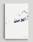 Key West Coastal Map — Canvas Vertical, navy, No Frame