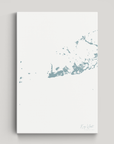 Key West Coastal Map — Canvas Vertical, soft-blue, No Frame