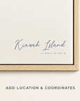 Kiawah Island canvas map — location and coordinates customization