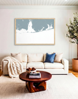 Alabama Gulf Coast matte map art in livingroom setting