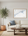 Atlantic City matte map art in livingroom setting