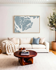 Beaufort / Sea Islands canvas map art in livingroom setting
