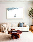 Block Island matte map art in livingroom setting
