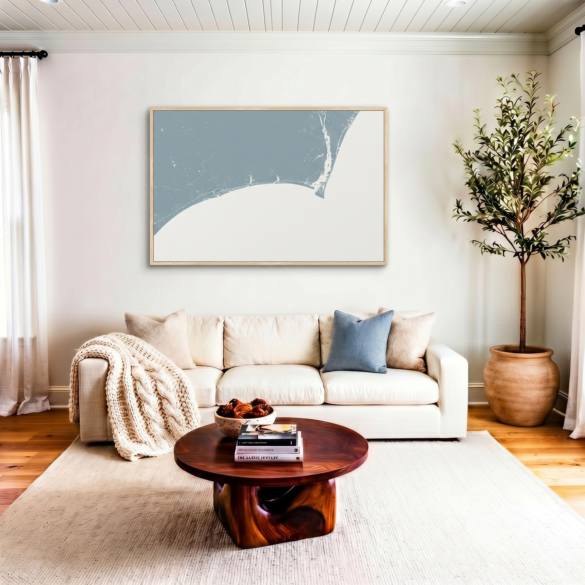 Brunswick Islands canvas map art in livingroom setting