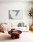 Cape May canvas map art in livingroom setting