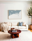 Crystal Coast/Emerald Isle canvas map art in livingroom setting