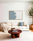 Delaware Beaches canvas map art in livingroom setting