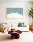 Emerald Coast matte map art in livingroom setting