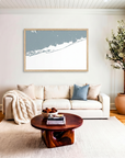 Fire Island matte map art in livingroom setting