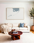 Florida Keys canvas map art in livingroom setting