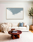 Forgotten Coast canvas map art in livingroom setting