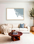 Marco Island matte map art in livingroom setting