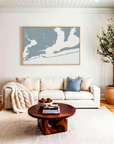 Pensacola canvas map art in livingroom setting