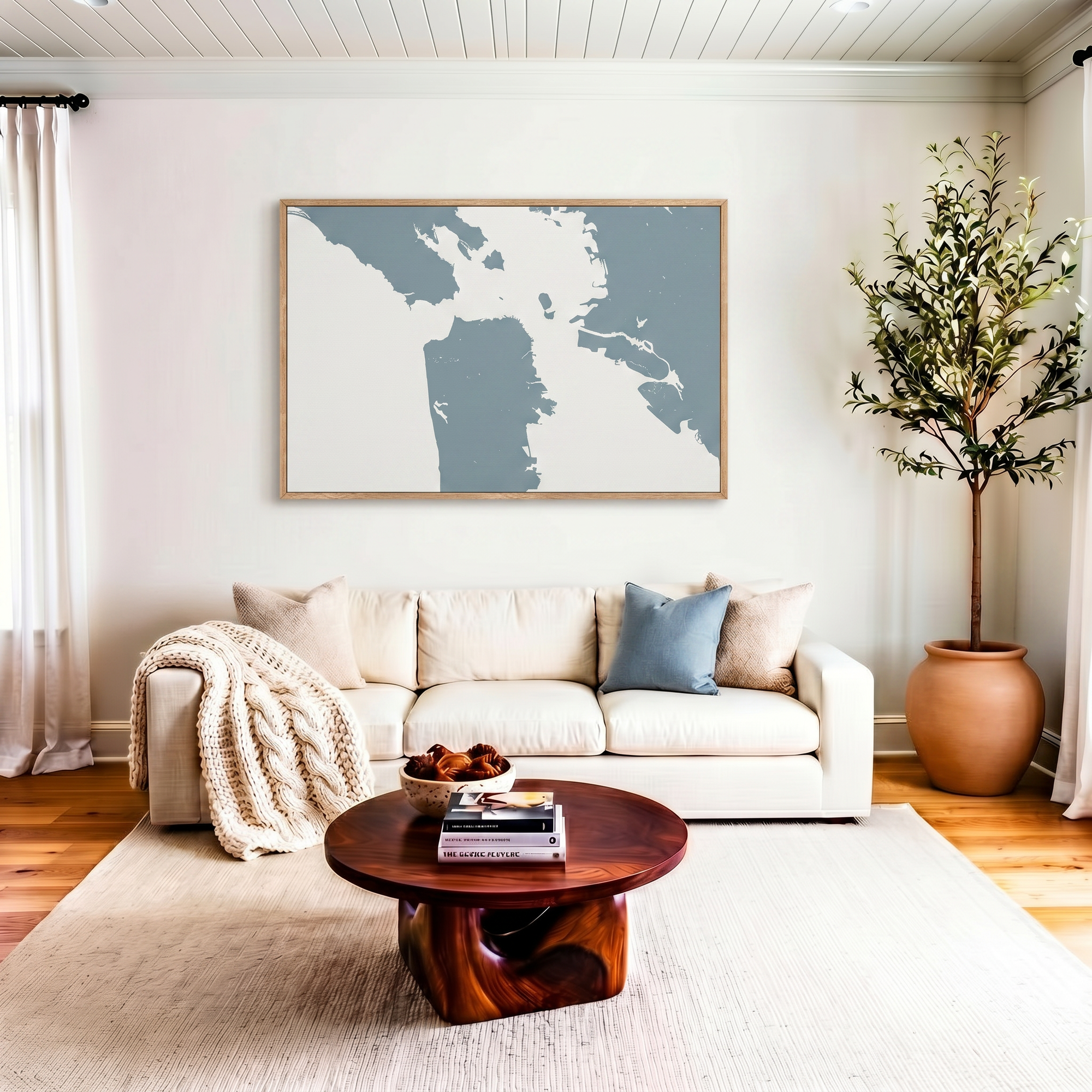 San Francisco canvas map art in livingroom setting