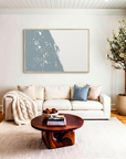 Space Coast canvas map art in livingroom setting