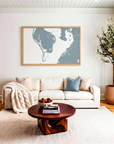 St. Petersburg matte map art in livingroom setting