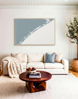 Topsail Island canvas map art in livingroom setting