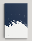 Long Beach Coastal Map — Canvas Vertical, navy, No Frame