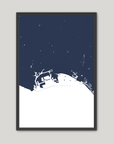 Long Beach Coastal Map — Fine Art Print Vertical, navy, Black Frame, 8x10