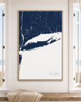 Long Island canvas map — window-scene interior