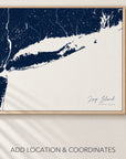 Long Island canvas map — location and coordinates customization