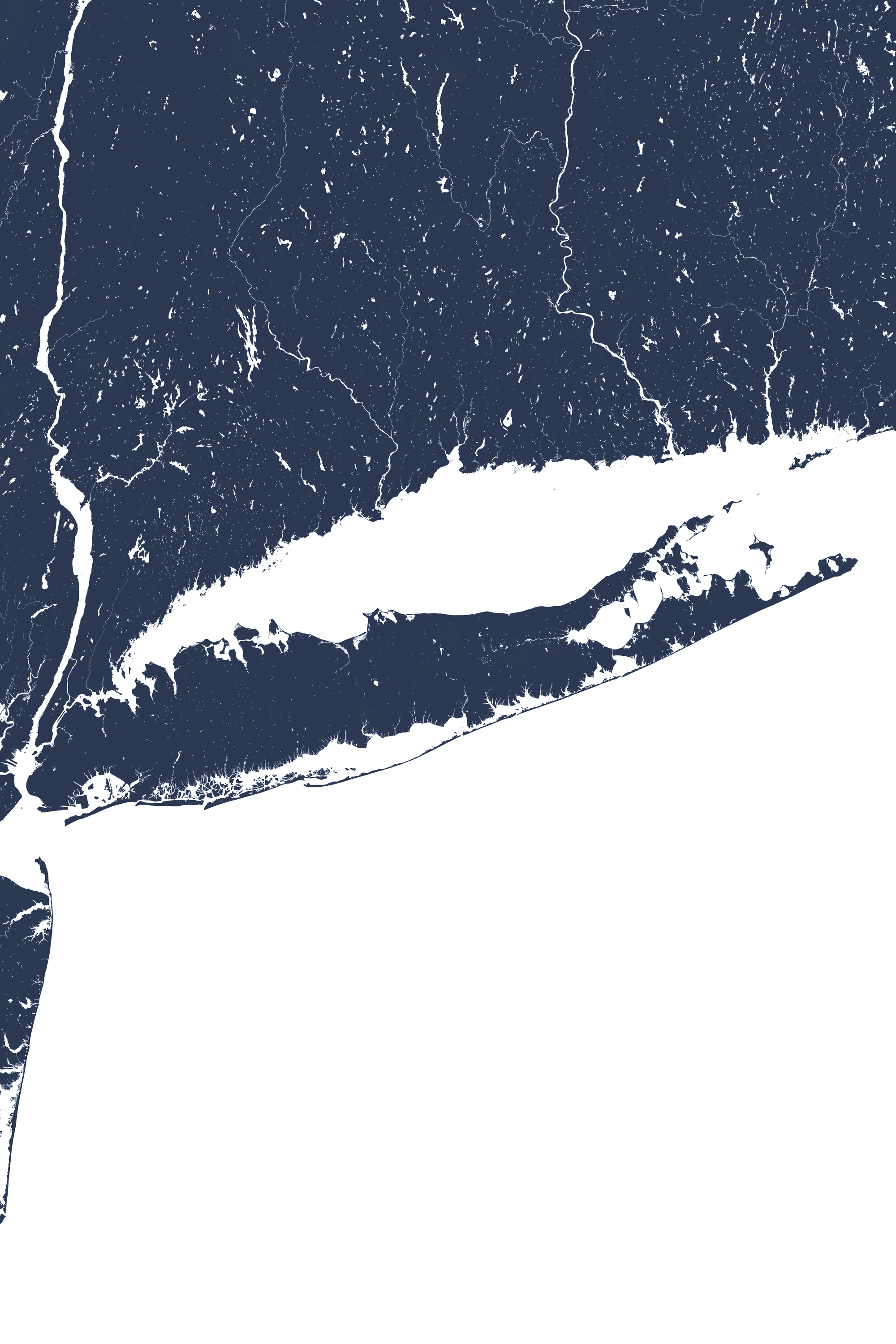 Long Island Coastal Map — Fine Art Print Vertical, navy, No Frame, 8x10