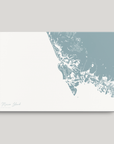 Marco Island Coastal Map — Canvas Horizontal, soft-blue, No Frame