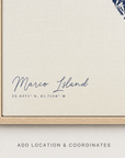 Marco Island canvas map — location and coordinates customization