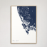 Marco Island Coastal Map — Canvas Vertical, navy, Natural Oak