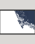 Marco Island Coastal Map — Fine Art Print Horizontal, navy, Black Frame, 10x8