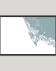Marco Island Coastal Map — Fine Art Print Horizontal, soft-blue, Black Frame, 10x8