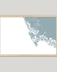 Marco Island Coastal Map — Fine Art Print Horizontal, soft-blue, Oak, 10x8
