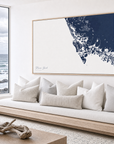 Marco Island canvas map — sea-view bench interior