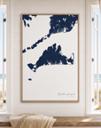 Martha's Vineyard canvas map — window-scene interior
