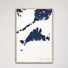 Martha's Vineyard Coastal Map — Canvas Vertical, navy, Natural Oak