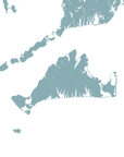 Martha's Vineyard Coastal Map — Fine Art Print Vertical, soft-blue, No Frame, 8x10