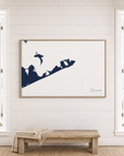 Montauk canvas map — window-scene interior
