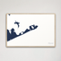 Montauk Coastal Map — Canvas Horizontal, navy, Natural Oak