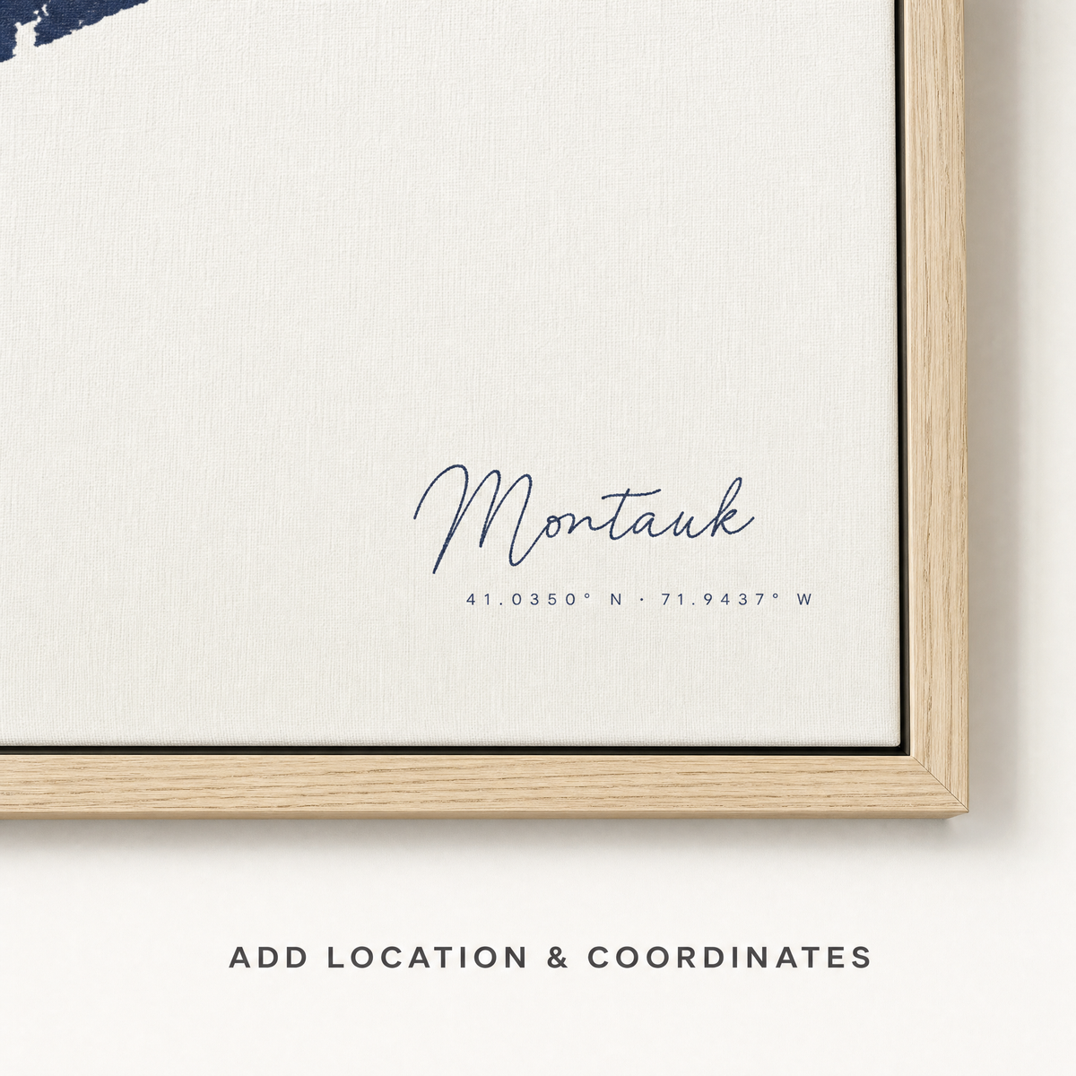 Montauk canvas map — location and coordinates customization