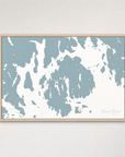 Mount Desert Coastal Map — Canvas Horizontal — soft-blue, Light Wood