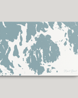 Mount Desert Coastal Map — Canvas Horizontal, soft-blue, No Frame