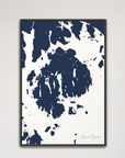 Mount Desert Coastal Map — Canvas Vertical, navy, Black Frame